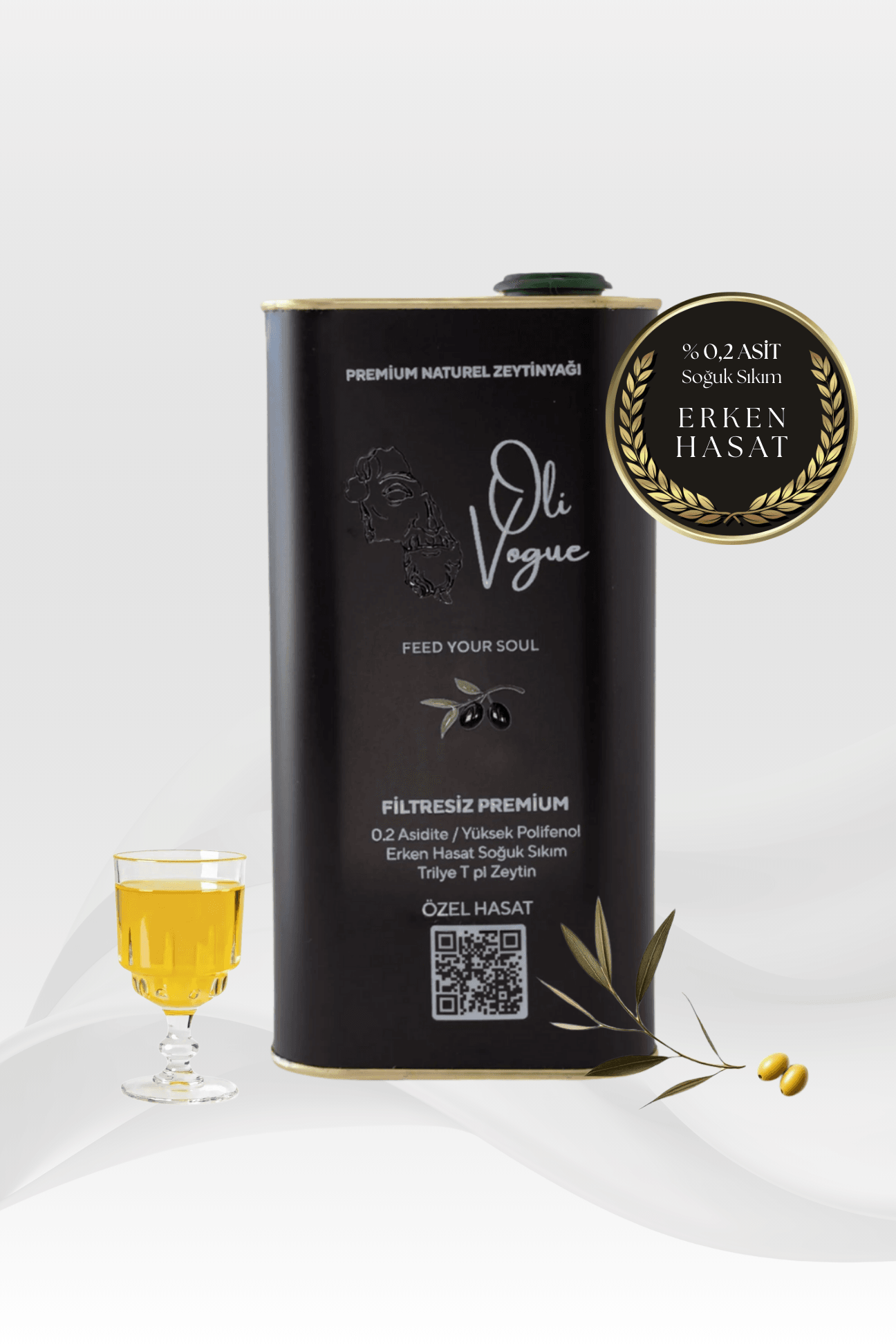Premium Erken Hasat Soğuk Sıkım Naturel Sızma Zeytinyağı (1 Litre)